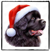 Christmas Dog Design Newfoundland (2) Breed Cute Xmas Santa Hat Doggie