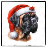 Christmas Dog Design English Mastiff Dog (2) Breed Cute Xmas Santa Hat Doggie