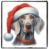 Christmas Dog Design Weimaraner (1) Breed Cute Xmas Santa Hat Doggie