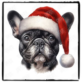Christmas Dog Design French Bulldog (1) Breed Cute Xmas Santa Hat Doggie