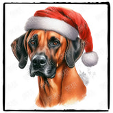 Christmas Dog Design Rhodesian Ridgeback (1) Breed Cute Xmas Santa Hat Doggie