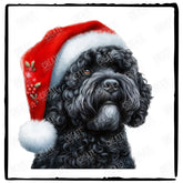Christmas Dog Design Portugese Water Dog (1) Breed Cute Xmas Santa Hat Doggie