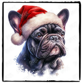 Christmas Dog Design French Bulldog (2) Breed Cute Xmas Santa Hat Doggie