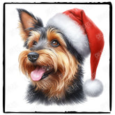 Christmas Dog Design Yorkshire Terrier (2) Breed Cute Xmas Santa Hat Doggie