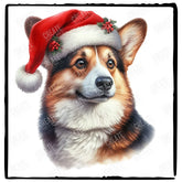 Christmas Dog Design Pembroke Welsh Corgi (3) Breed Cute Xmas Santa Hat Doggie