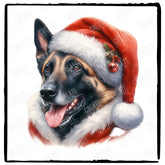 Christmas Dog Design German Shepherd (2) Breed Cute Xmas Santa Hat Doggie