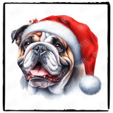 Christmas Dog Design English Bulldog Dog (1) Breed Cute Xmas Santa Hat Doggie
