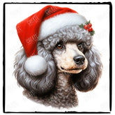 Christmas Dog Design Poodle (2) Breed Cute Xmas Santa Hat Doggie