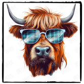 Cool Highland Cow In Sunglasses Design