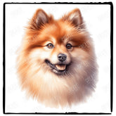 Cute Dog Portrait Finnish Spitz (1) Breed Design
