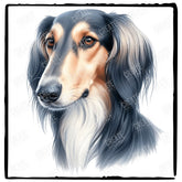 Cute Dog Portrait Saluki (1) Breed Design
