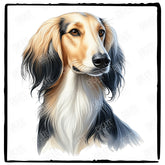 Cute Dog Portrait Saluki (2) Breed Design