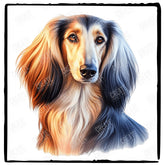 Cute Dog Portrait Saluki (3) Breed Design