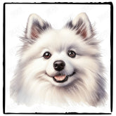 Cute Dog Portrait American Eskimo Dog (1) Breed Design