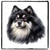 Cute Dog Portrait Finnish Lapphund (1) Breed Design