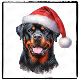 Christmas Dog Design Rottweiler (2) Breed Cute Xmas Santa Hat Doggie