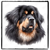Cute Dog Portrait Tibetan Mastiff (3) Breed Design