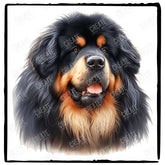Cute Dog Portrait Tibetan Mastiff (2) Breed Design
