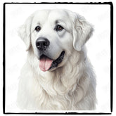 Cute Dog Portrait Kuvasz (2) Breed Design