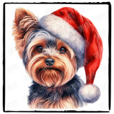 Christmas Dog Design Yorkshire Terrier (1) Breed Cute Xmas Santa Hat Doggie