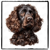 Cute Dog Portrait Irish Water Spaniel (1) Breed Design