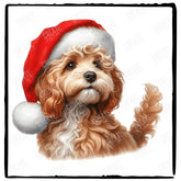Christmas Dog Design Cockapoo (1) Breed Cute Xmas Santa Hat Doggie