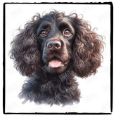 Cute Dog Portrait Irish Water Spaniel (2) Breed Design