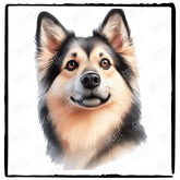 Cute Dog Portrait Norwegian Buhund (1) Breed Design