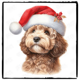 Christmas Dog Design Cockapoo (2) Breed Cute Xmas Santa Hat Doggie