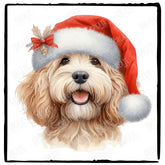 Christmas Dog Design Cockapoo (3) Breed Cute Xmas Santa Hat Doggie