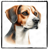 Cute Dog Portrait Harrier (1) Breed Design