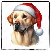 Christmas Dog Design Labrador Retriever (2) Breed Cute Xmas Santa Hat Doggie