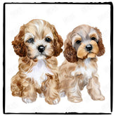 Two Cute Dogs Cavapoo (3) Adorable Watercolour Puppies Design