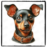 Cute Dog Portrait Miniature Pinscher (1) Breed Design