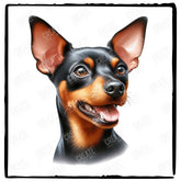 Cute Dog Portrait Miniature Pinscher (2) Breed Design