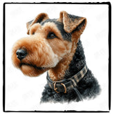 Cute Dog Portrait Airedale Terrier (1) Breed Design