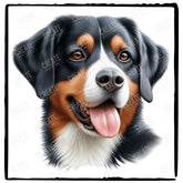 Cute Dog Portrait Entlebutcher Mountain Dog (2) Breed Design
