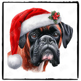 Christmas Dog Design Boxer (2) Breed Cute Xmas Santa Hat Doggie