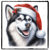 Christmas Dog Design Husky (1) Breed Cute Xmas Santa Hat Doggie