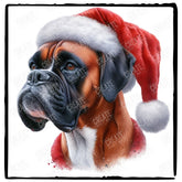 Christmas Dog Design Boxer (3) Breed Cute Xmas Santa Hat Doggie