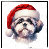Christmas Dog Design Shih Tzu (3) Breed Cute Xmas Santa Hat Doggie