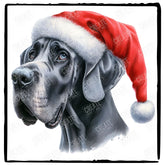 Christmas Dog Design Great Dane (1) Breed Cute Xmas Santa Hat Doggie