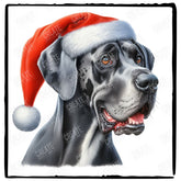 Christmas Dog Design Great Dane (3) Breed Cute Xmas Santa Hat Doggie
