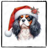 Christmas Dog Design Cavalier King Charles Spaniel (1) Breed Cute Xmas Santa Hat Doggie