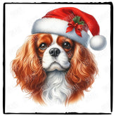Christmas Dog Design Cavalier King Charles Spaniel (3) Breed Cute Xmas Santa Hat Doggie