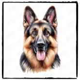 Cute Dog Portrait German Shepherd Breed Design