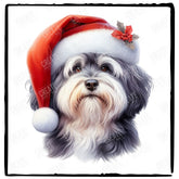 Christmas Dog Design Tibetan Terrier Breed Cute Xmas Santa Hat Doggie