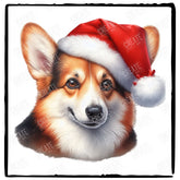 Christmas Dog Design Pembroke Welsh Corgi (1) Breed Cute Xmas Santa Hat Doggie