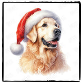 Christmas Dog Design Golden Retriever (1) Breed Cute Xmas Santa Hat Doggie