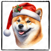 Christmas Dog Design Shiba Inu (1) Breed Cute Xmas Santa Hat Doggie